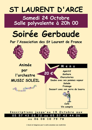 Saint-Laurent-d'Arce (33) - soirée "gerbaude"