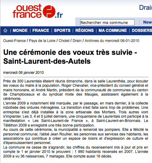 Les vœux des Saint-Laurent de France