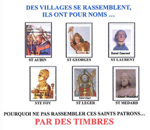 Les Saint Léger de France lancent l'opération: Carnet de timbres des Saints qui se rassemblent. Les Saint Léger de France lancent l'opération: Carnet de timbres des Saints qui se rassemblent.