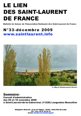 Lien N° 33 - Bulletin de liaison des Saint-Laurent de France