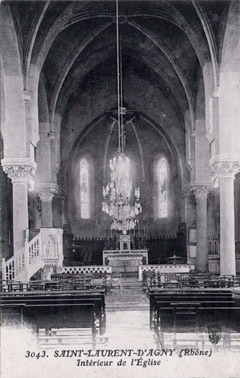 Vue intérieure de la nef avant 1965