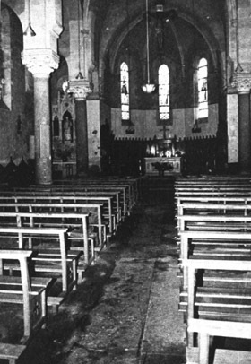 Vue intérieure de la nef après 1965