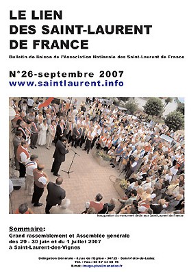 Lien N°26 - bulletin de liaison des Saint-Laurent de France.