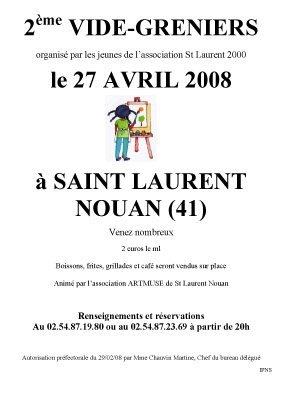 2ème vide-greniers à Saint-Laurent-Nouan (41). 2ème vide-greniers à Saint-Laurent-Nouan (41).