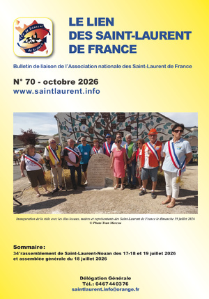 Bulletin de liaison des Saint-Laurent de France N°70 - octobre 2026 Bulletin de liaison des Saint-Laurent de France N°70 - octobre 2026