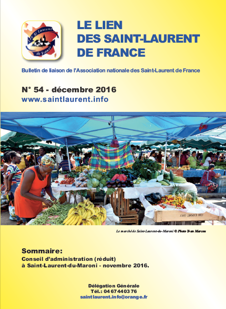 Lien N°54 - bulletin de liaison des Saint-Laurent de France - décembre 2016