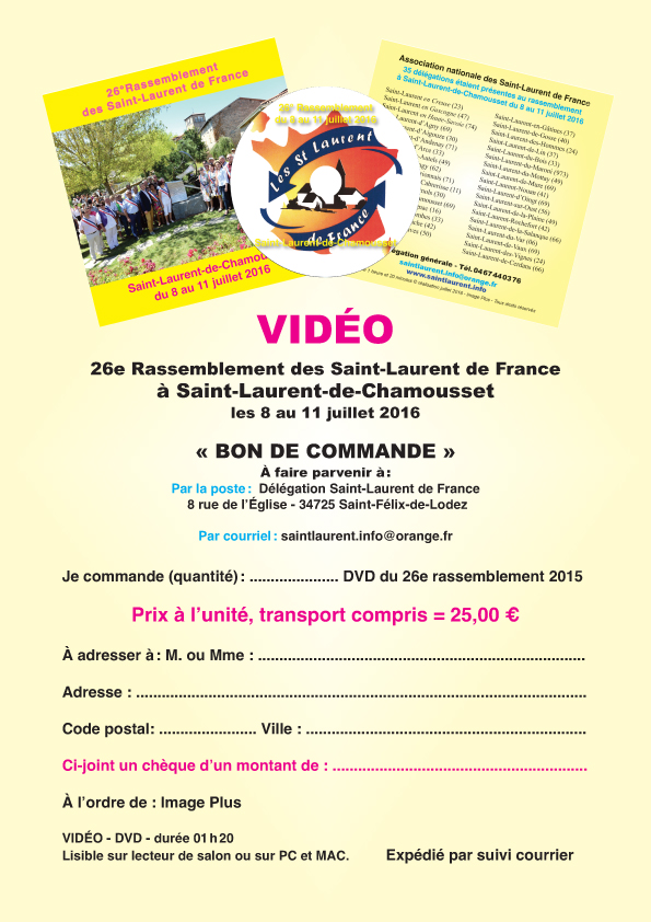 Vidéo du 26° rassemblement - Saint-Laurent-de-Chamousset