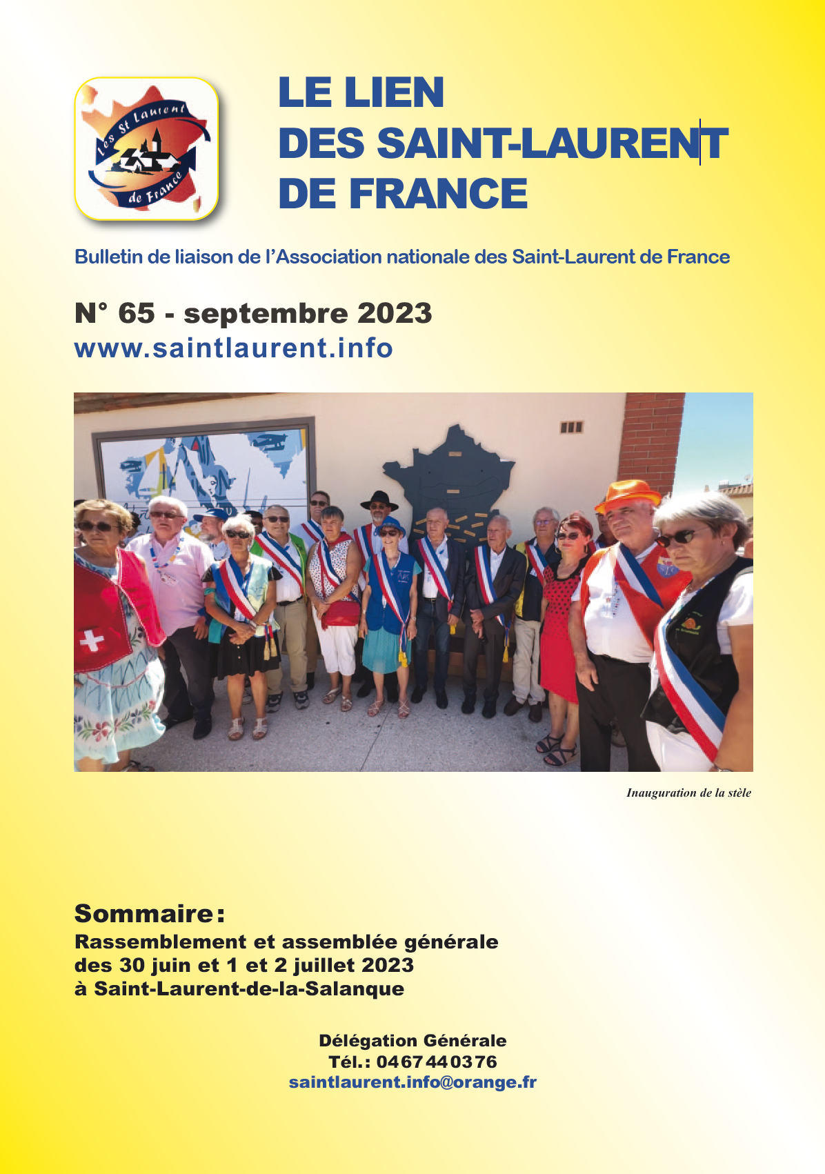 Bulletin de liaison des Saint-Laurent de France N°65 - septembre 2023
