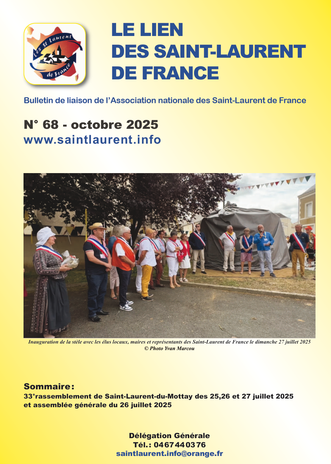 Bulletin de liaison des Saint-Laurent de France n°68 - octobre 2025