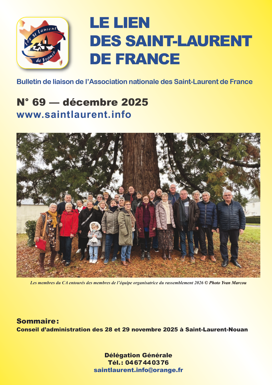 Bulletin de liaison des Saint-Laurent de France n°69 - décembre 2025